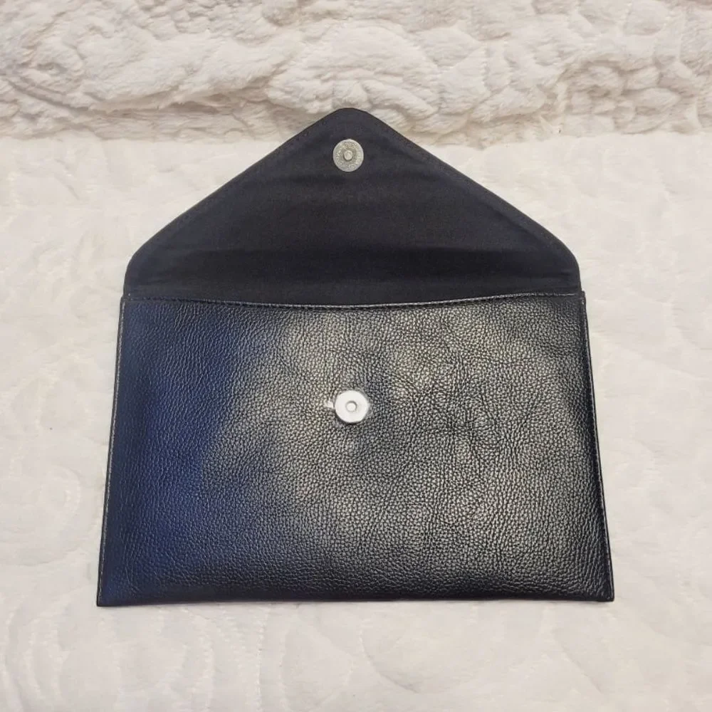 B-Low the Belt Set Studded Black Clutch Purse Dust Bag Red Card Case All New